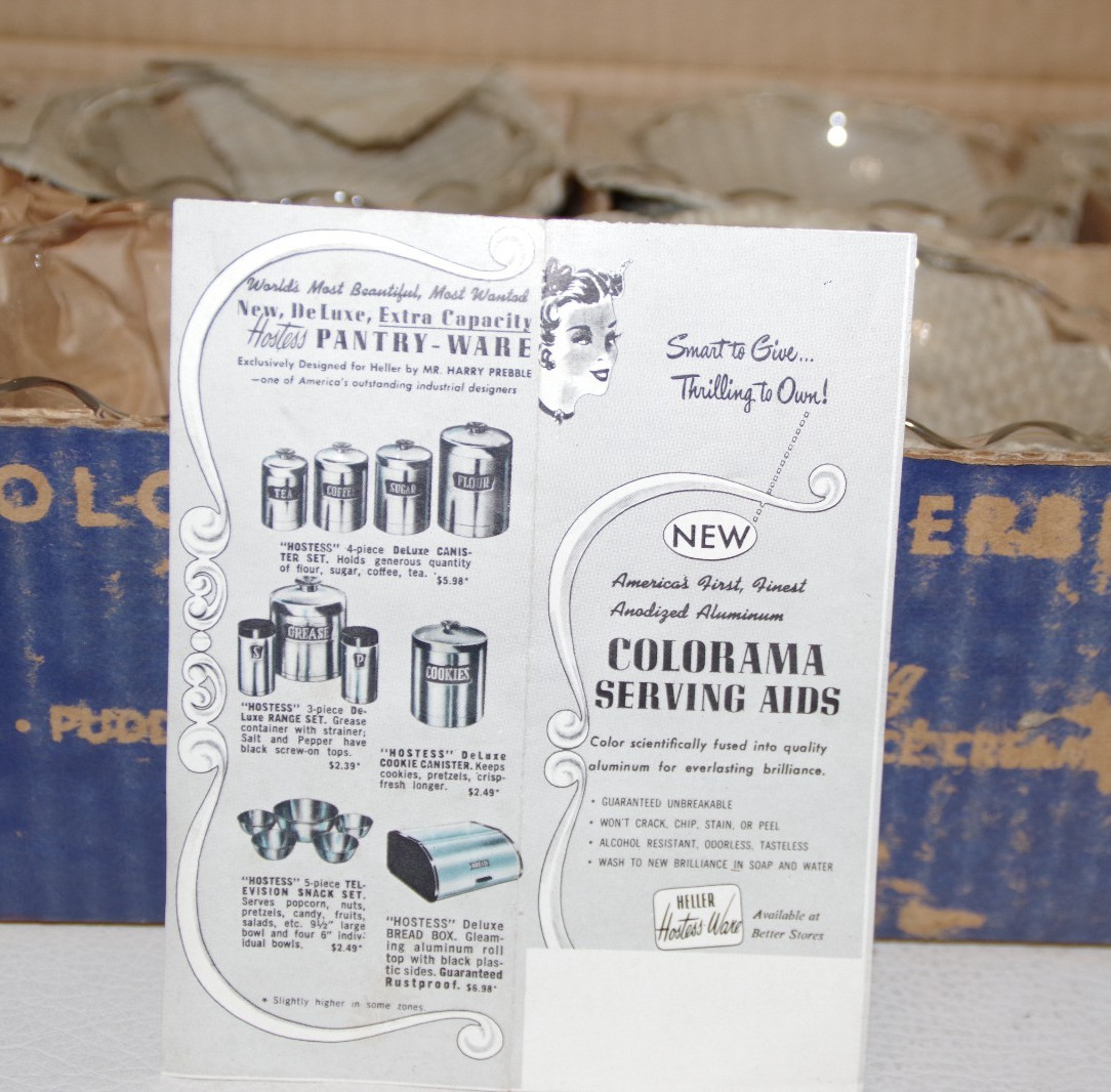 MCM SET 8 PC COLORAMA SHERBERT SET ORIG STORE DISPLAY BOX EXC. NOS ALUMINUM