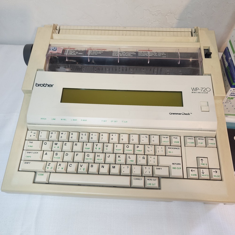 Brother WP-720 Word Processor Electric Typewriter Grammer Check Tested & Works