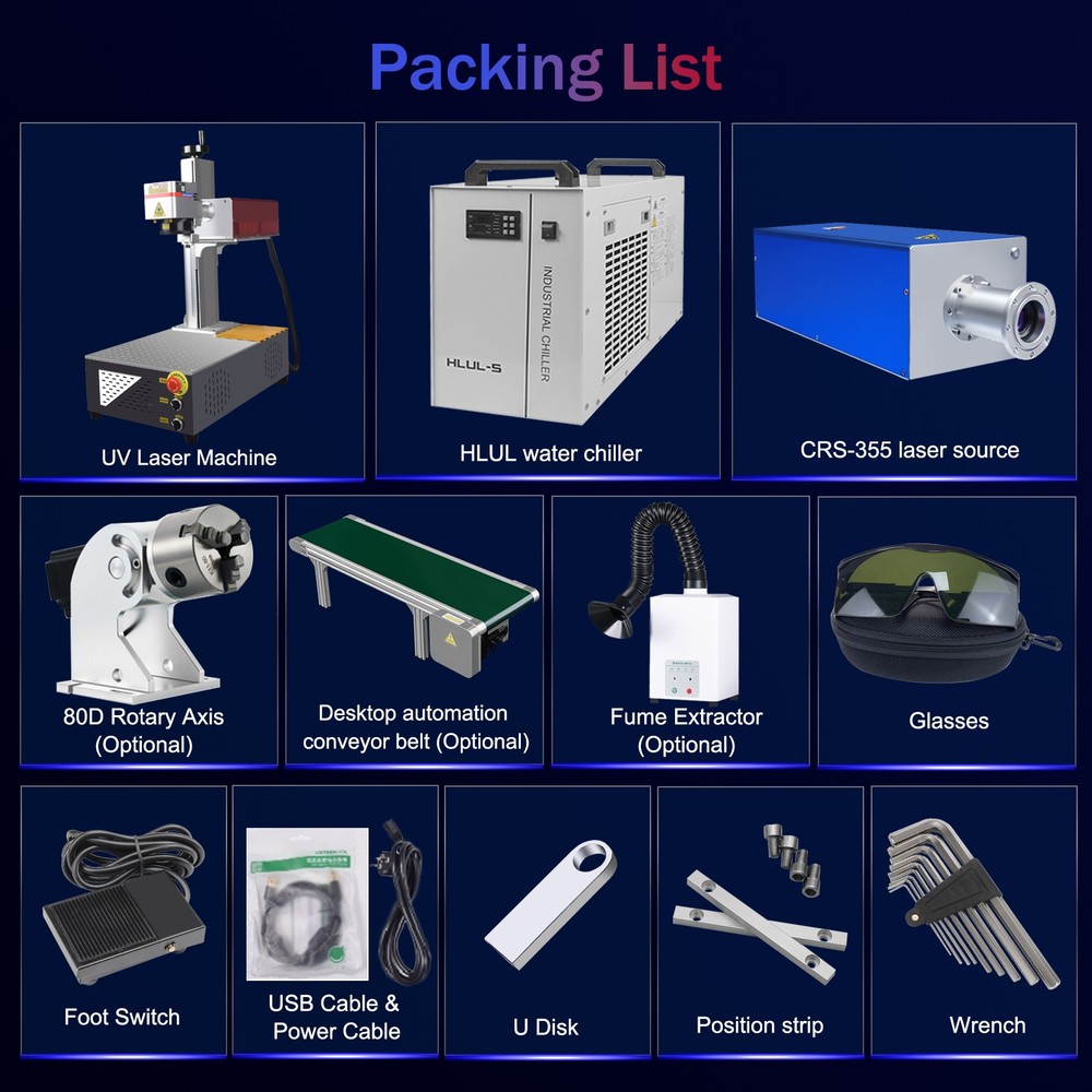 5W UV Laser Marking Machine Flight Marking Industrial camera Visual Position US