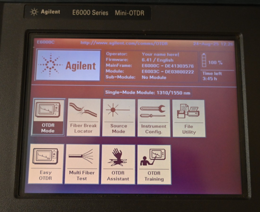 Agilent E6000 Series (E6000C) Mini OTDR E6003C Module with Battery and Charger