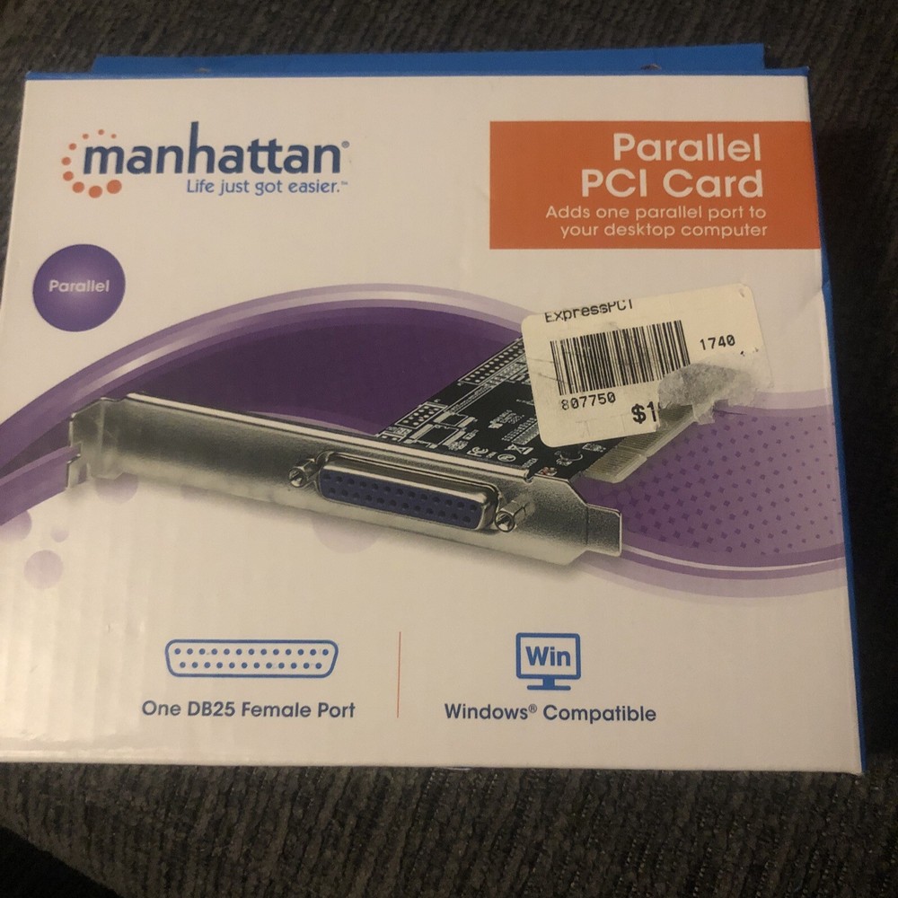 Manhattan 158220 Parallel PCI Card.  DB25 Printer Port Controller Card