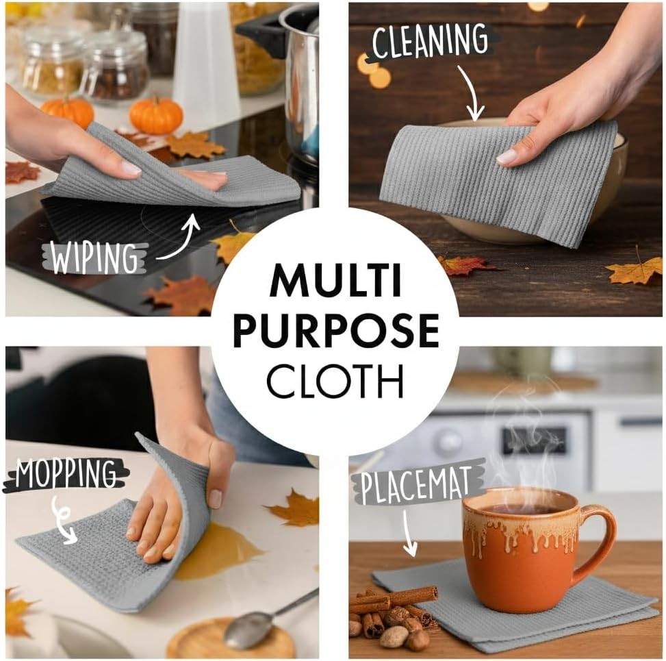 10 Pack Swedish Dishcloths for Kitchen 100% Biodegradable &Compostable Reusable