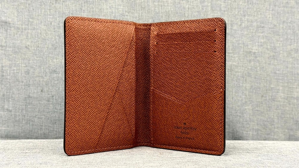 LV Louis Vuitton Pocket Organizer Monogram Eclipse Brown