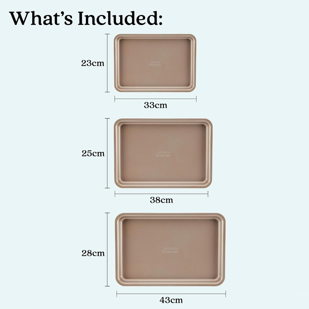 Gourmet Nonstick Bakeware Set with Nonstick Cookie Sheets / Baking Sheets - 3 Pi