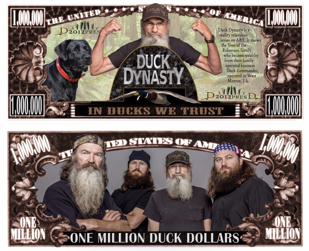 OUR DUCK DYNASTY DOLLAR BILL (2 Bills)