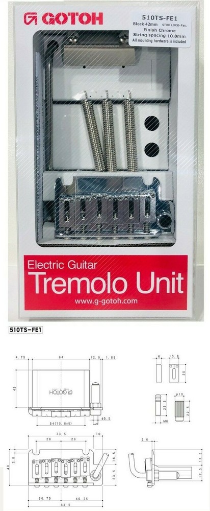 Gotoh 510TS-FE1 Chrome Tremolo unit