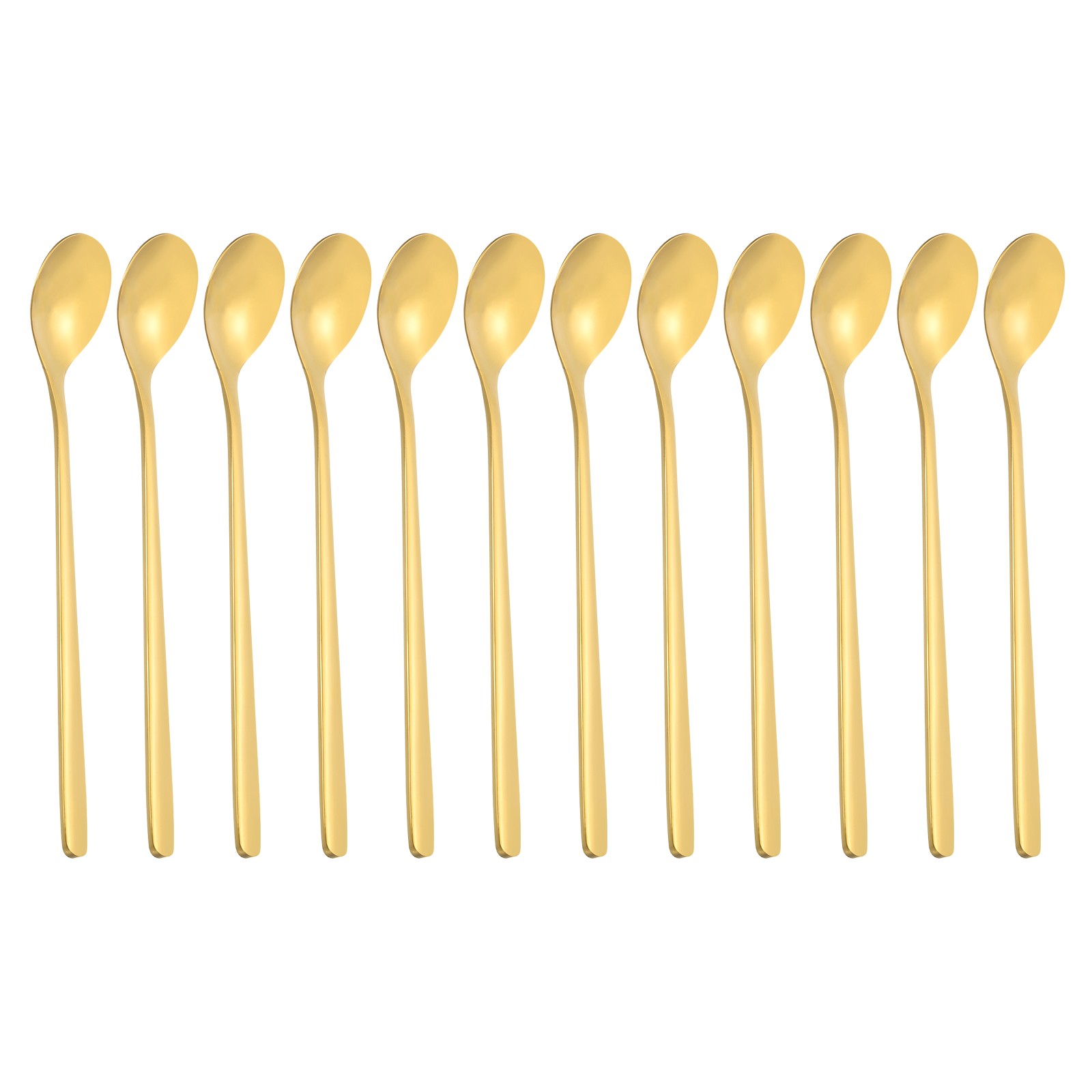 Long Handle Iced Tea Spoon, 12 Pcs 6" Stainless Steel Long Spoons, Gold Tone