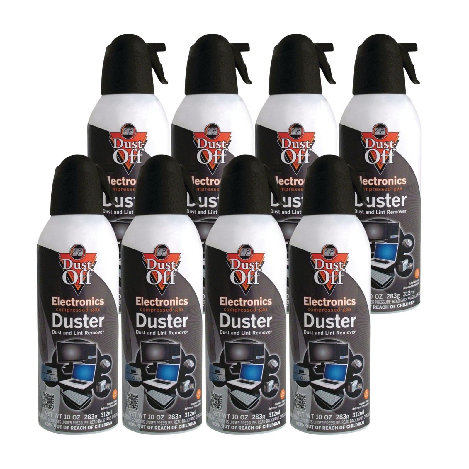 Falcon Dust-Off Electronics Compressed Gas Duster, 10 oz (Pack of 4, 8, 12)