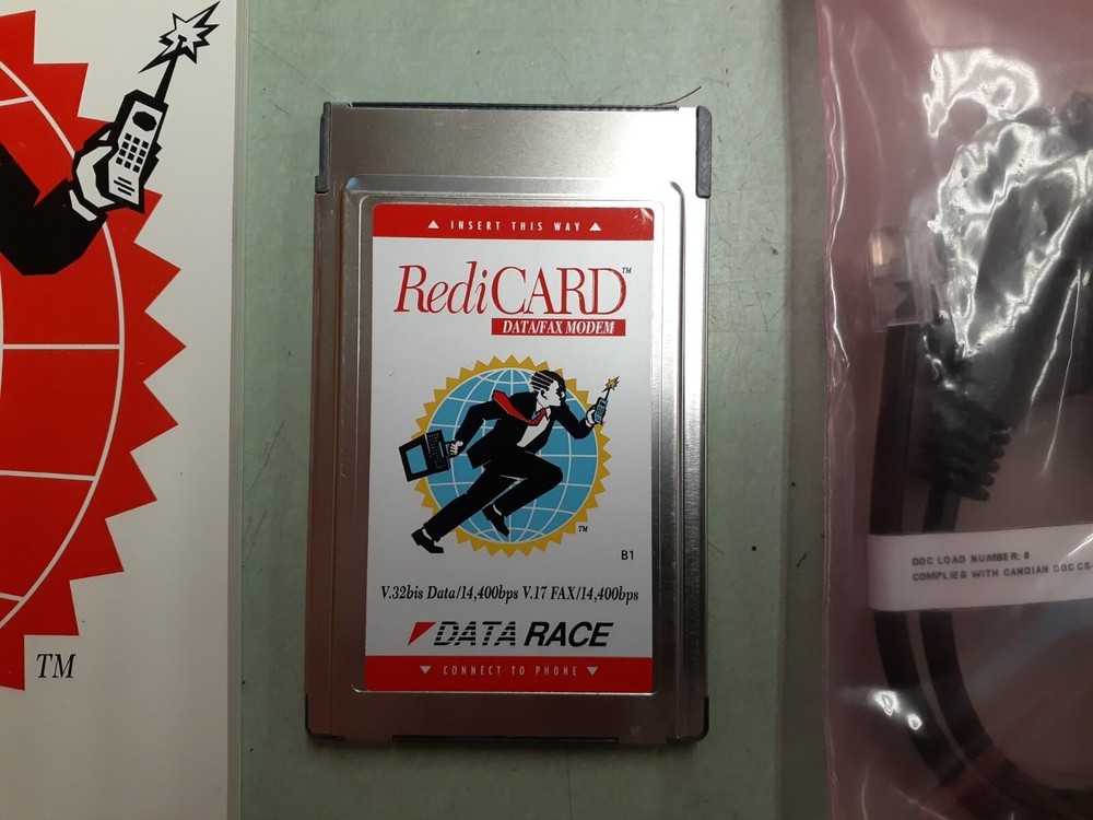 RediCARD EVZREDICARDV32 Data/Fax Modem Card + User's Guide + Cable