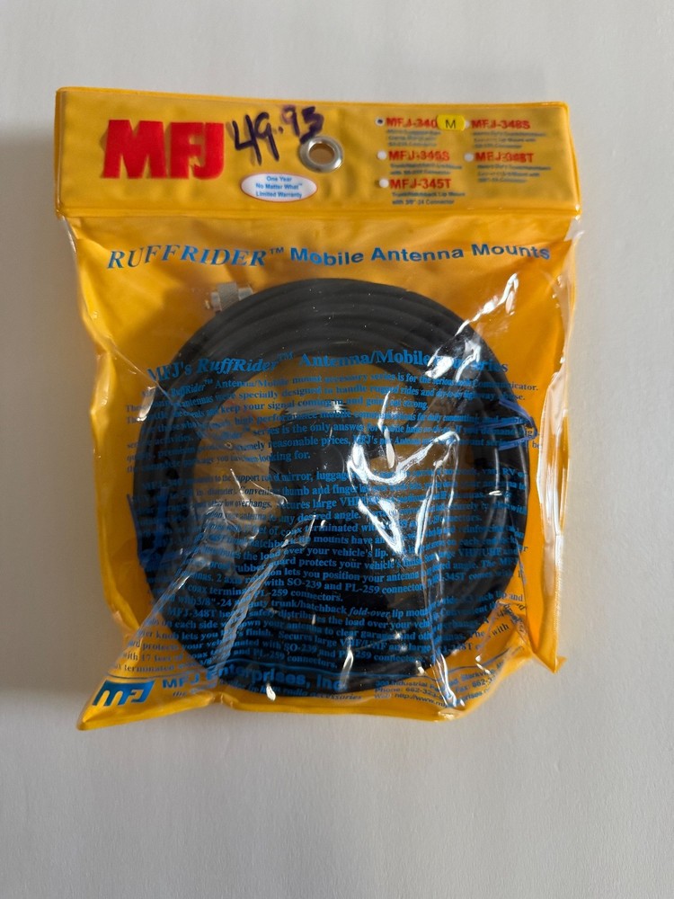 MFJ-340M, MIRROR/PIPE/GUTTER MT, 17RG58, NMO MOUNT NEW