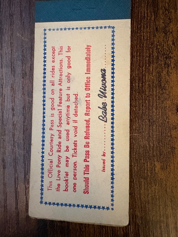 Original Vivona Bros Courtesy Pass Never used!