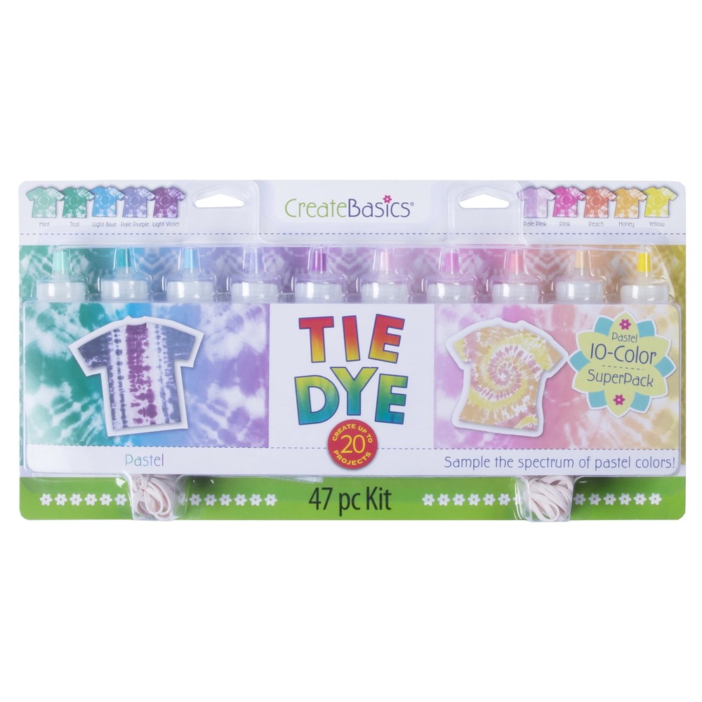 Practical,Minimalistic,Create Basics 10 Color Tie Dye Kit, Rainbow Colors