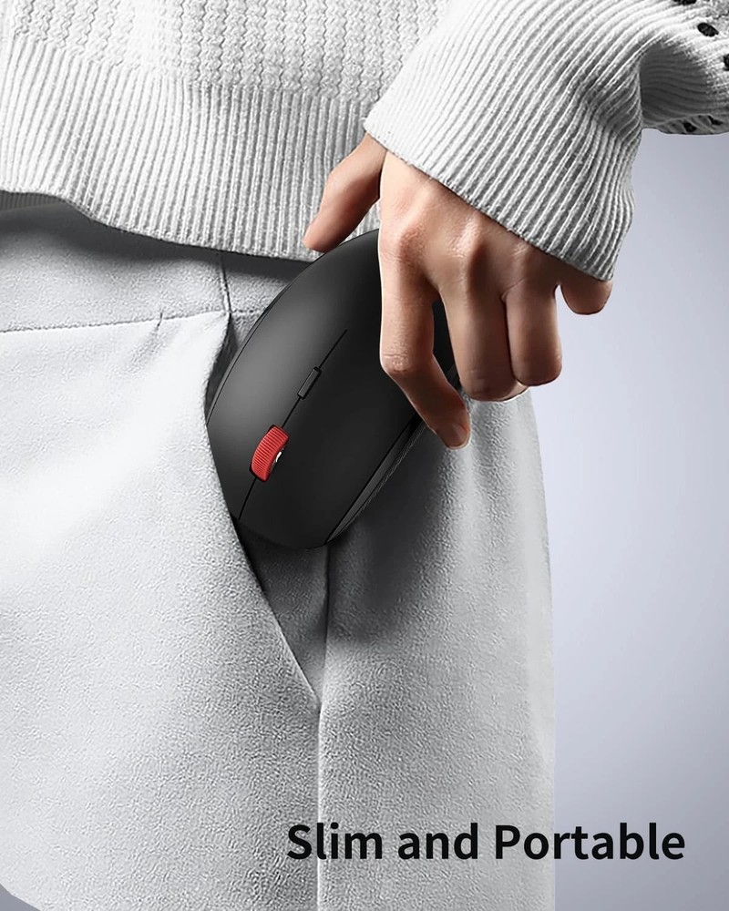 Wireless Mouse, 2.4G Slim Mini Cordless Computer Ergonomic black