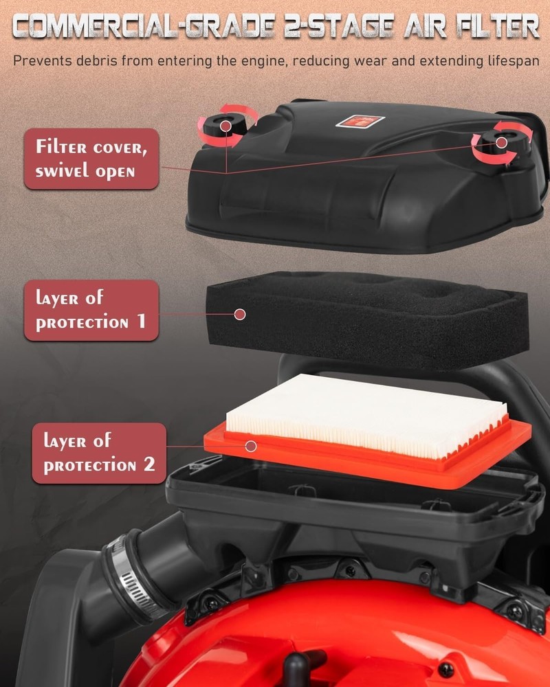 Professional Gas Backpack Blower - 665 CFM Output
