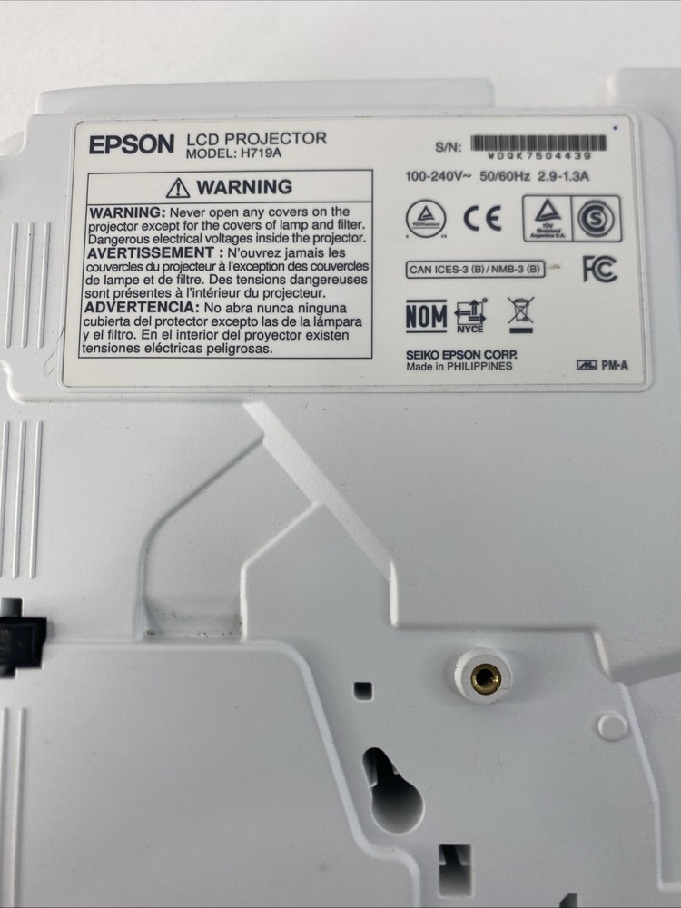 Epson LCD Projector H719A Tested & Working