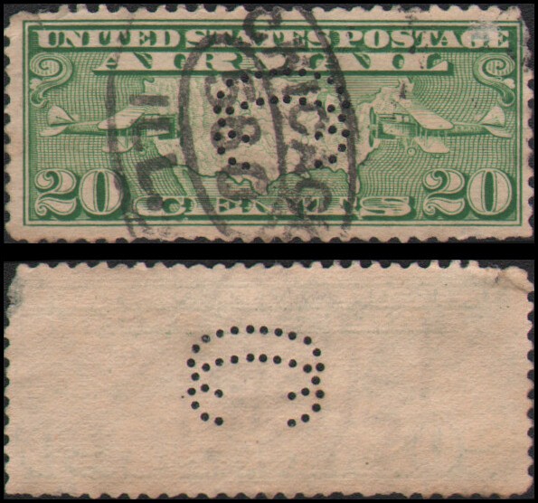 US #C20 Used perfin, Crane Co