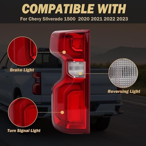 LED Tail Light Assembly Compatible with 2019-2023 Left Driver Side Led Type