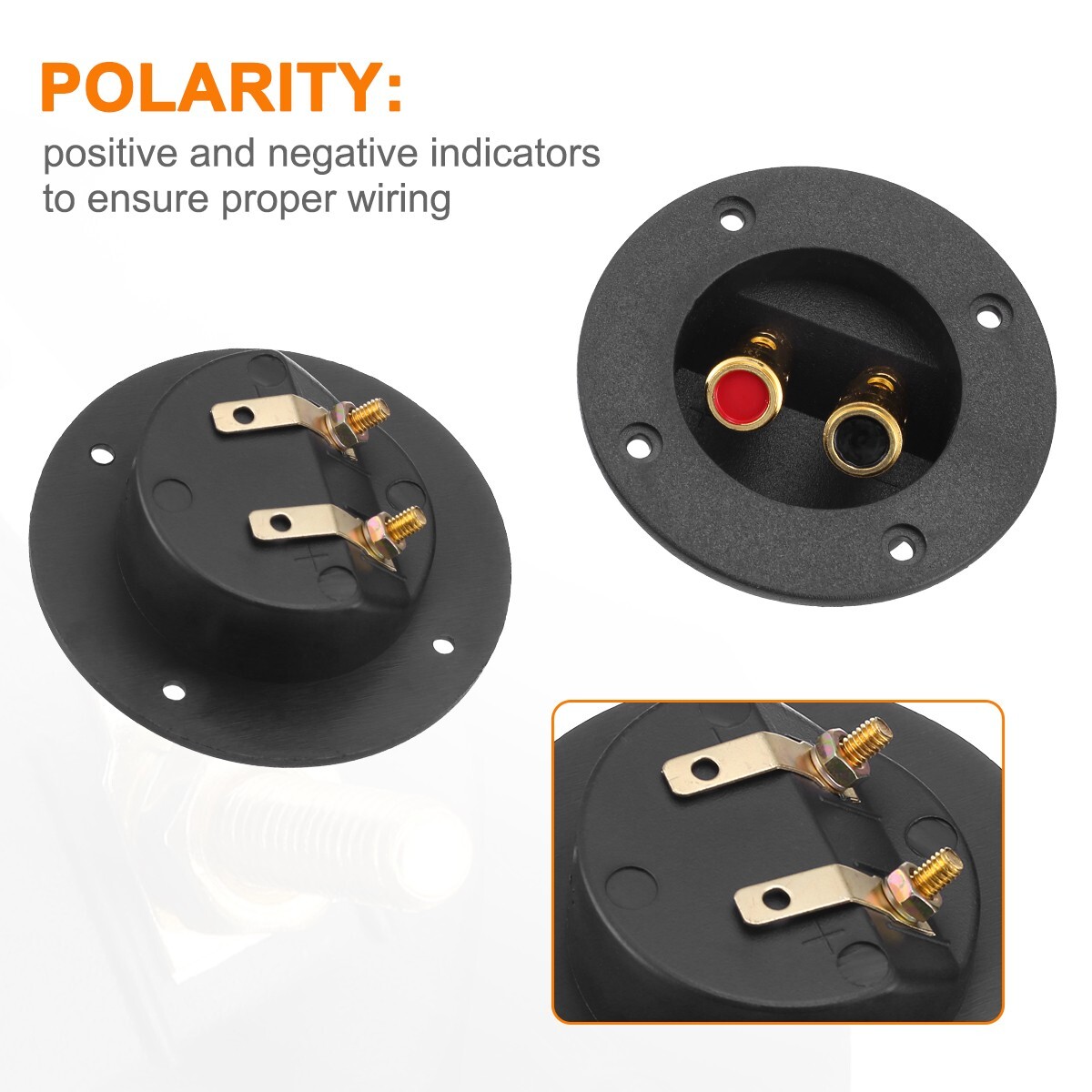 2Pcs Speaker Box Terminal Round Spring Cup Connector Subwoofer Enclosure New