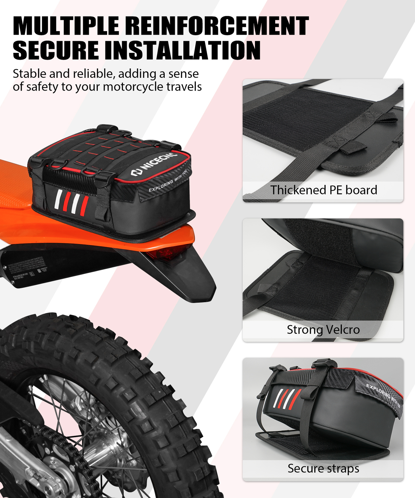 Universal Rear Fender Storage Tool Bag For Honda XR CR CRF XL 250 400 600 650 R