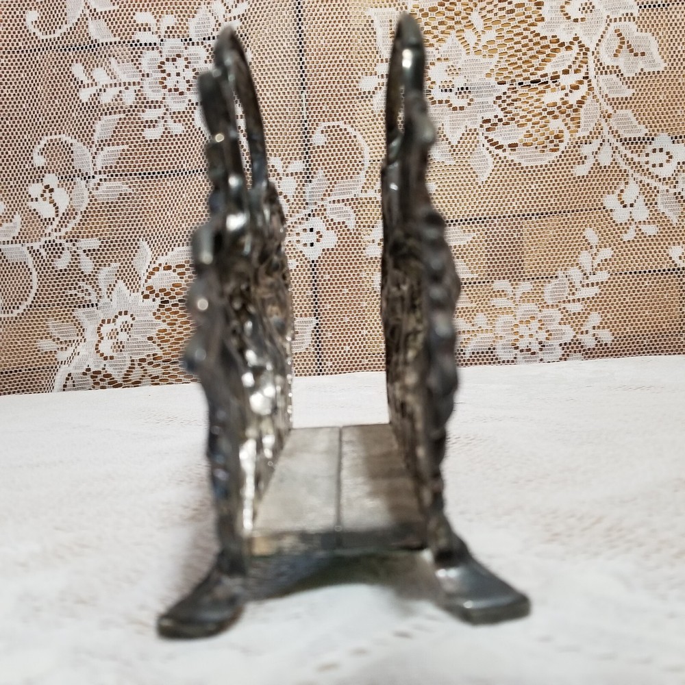 Godinger Letter Napkin Holder Silver Plated 1994 Grape & Leaf Design