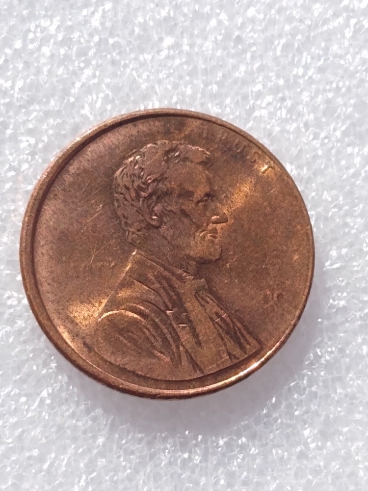 2000 Penny struck through massive grease, date, Cracked Die Error etc.