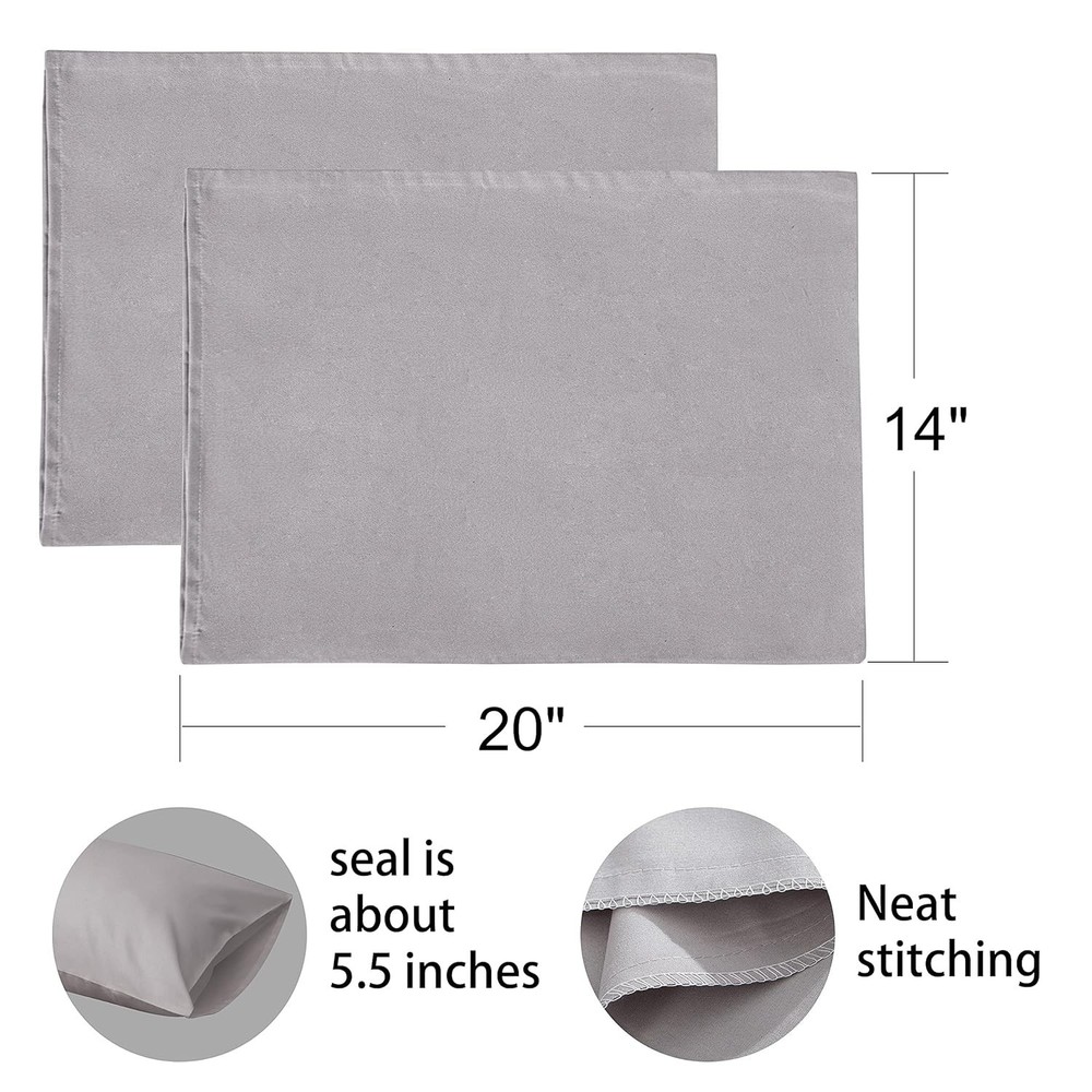 2 Pack Microfiber Toddler Pillowcases - Soft, Cozy, Adjustable Fit