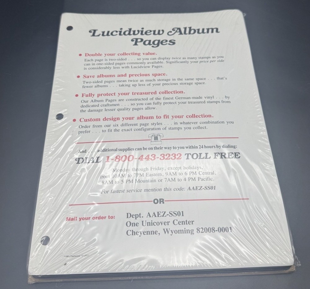 Lucidview Album Pages 9535P 12 Two-Sided Stamp Pages Sealed
