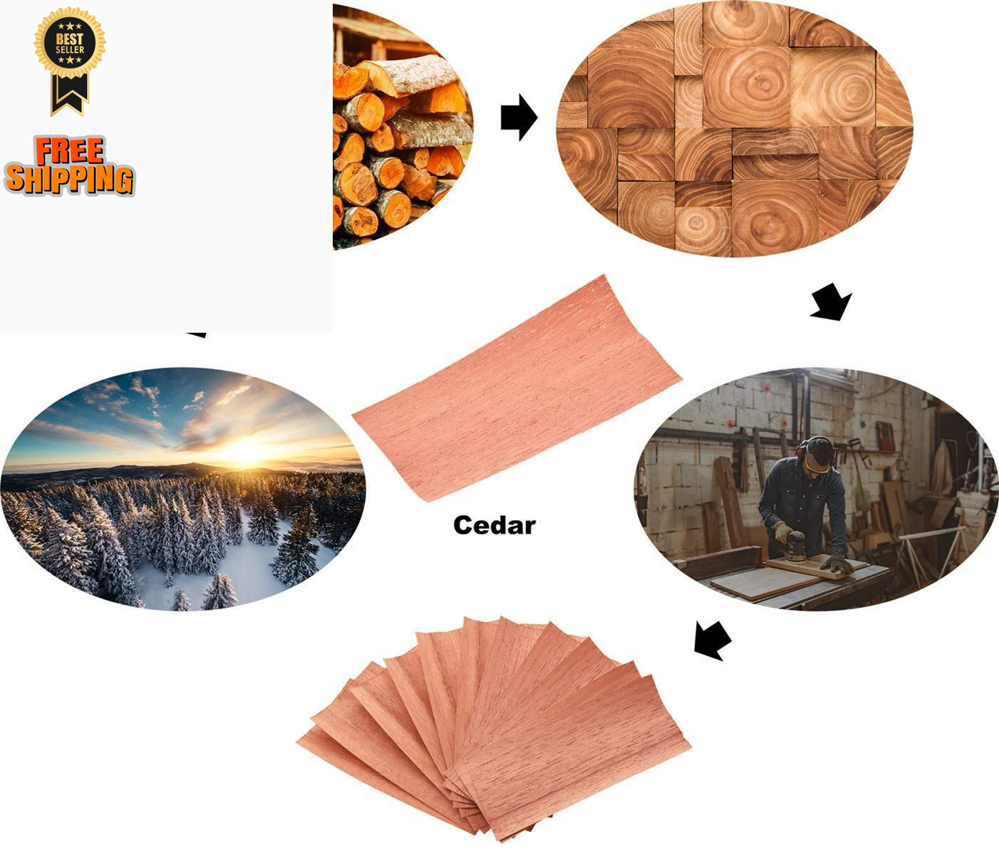 50PACK Cedar Sheets for Cigars Humidor, 50 Count (Pack of 1), 50pc