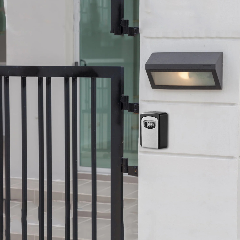 Waterproof Wall Mounted Key Lock Box Keys Storage Lock Box 4 Digits Codes USA