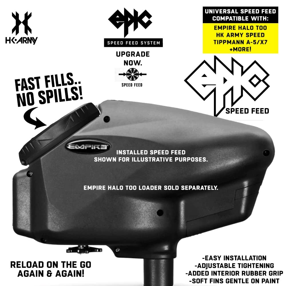 Universal Epic Speed Feed Paintball Loader Hopper Accessory - Lava