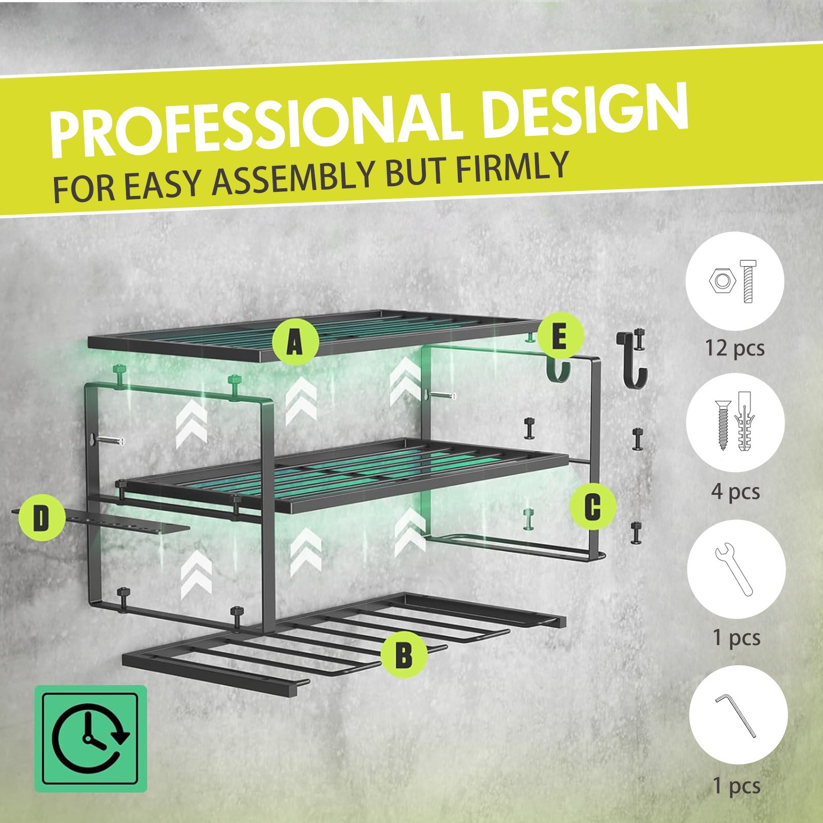 Power Tool Organizer Wall Mounted Power Tool Rack for Cordless Drill Storage