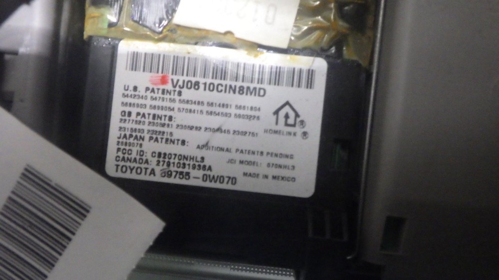 04 LEXUS ES330 Front Console roof