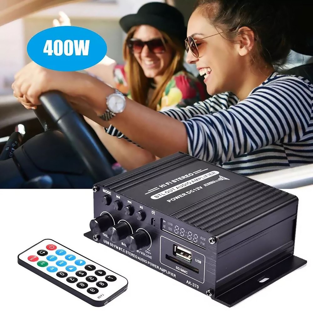 AK370 Power Digital Amplifier Bluetooth HIFI Stereo SD Card U disk AUX input