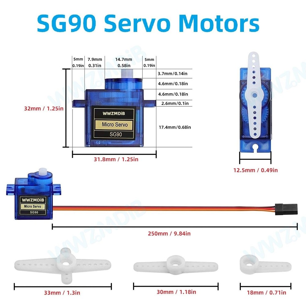 SG90 Micro Servo Motor for Arduino Raspberry Pi DIY (3 Pcs)