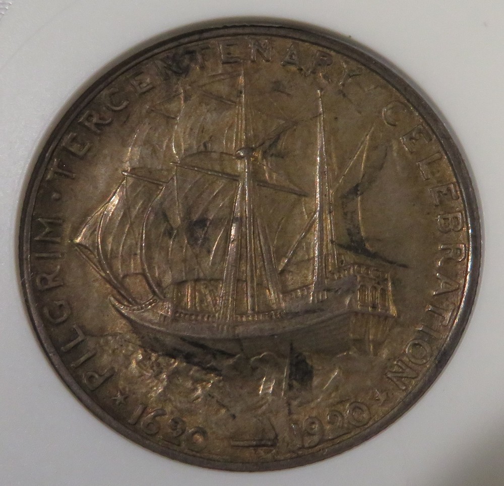 1921 - Pilgrim Commemorative Half Dollar - ANACS MS63