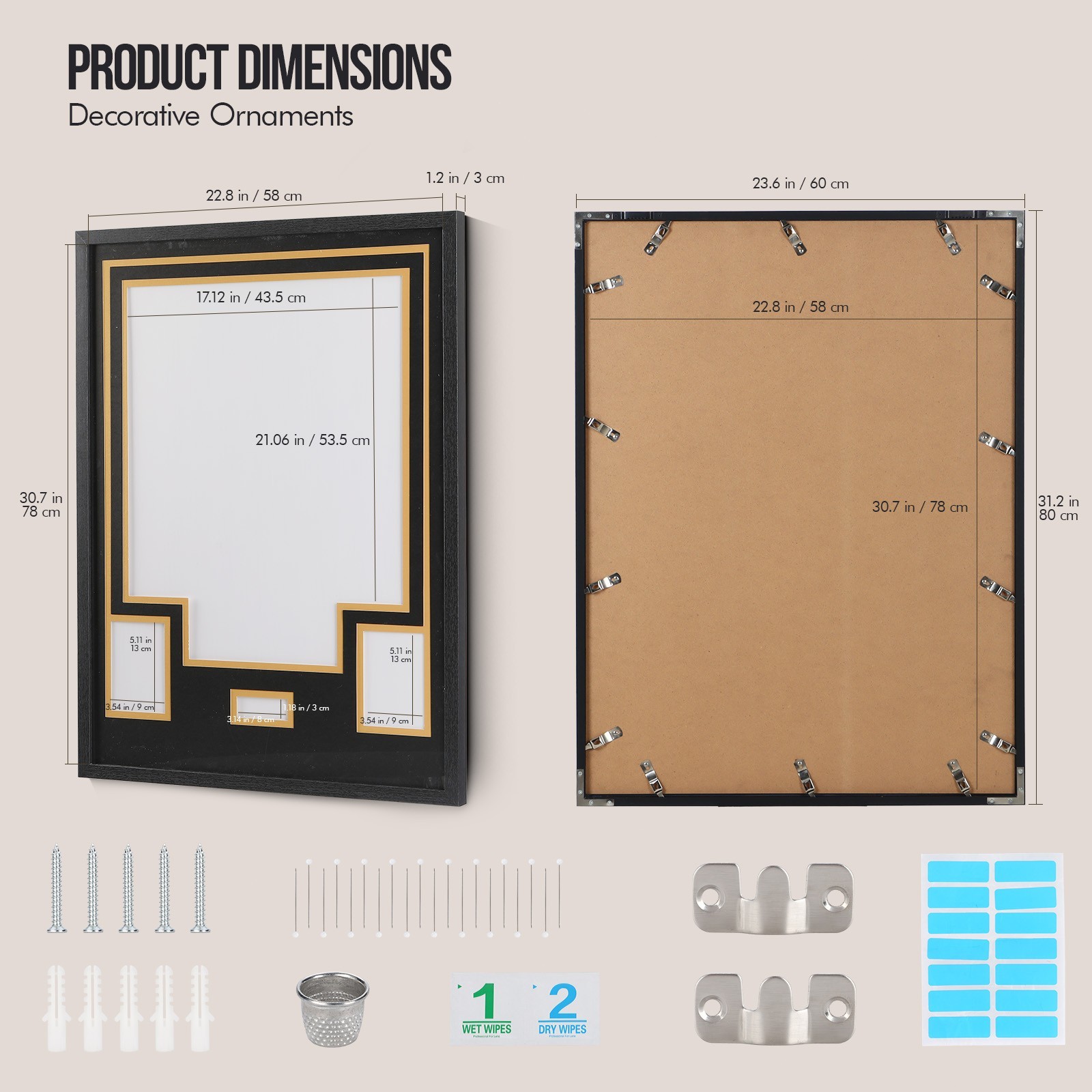 Navy & White Jersey Display Case, Wall Mount Frame w/ Mat, Photo Slot & Hardware