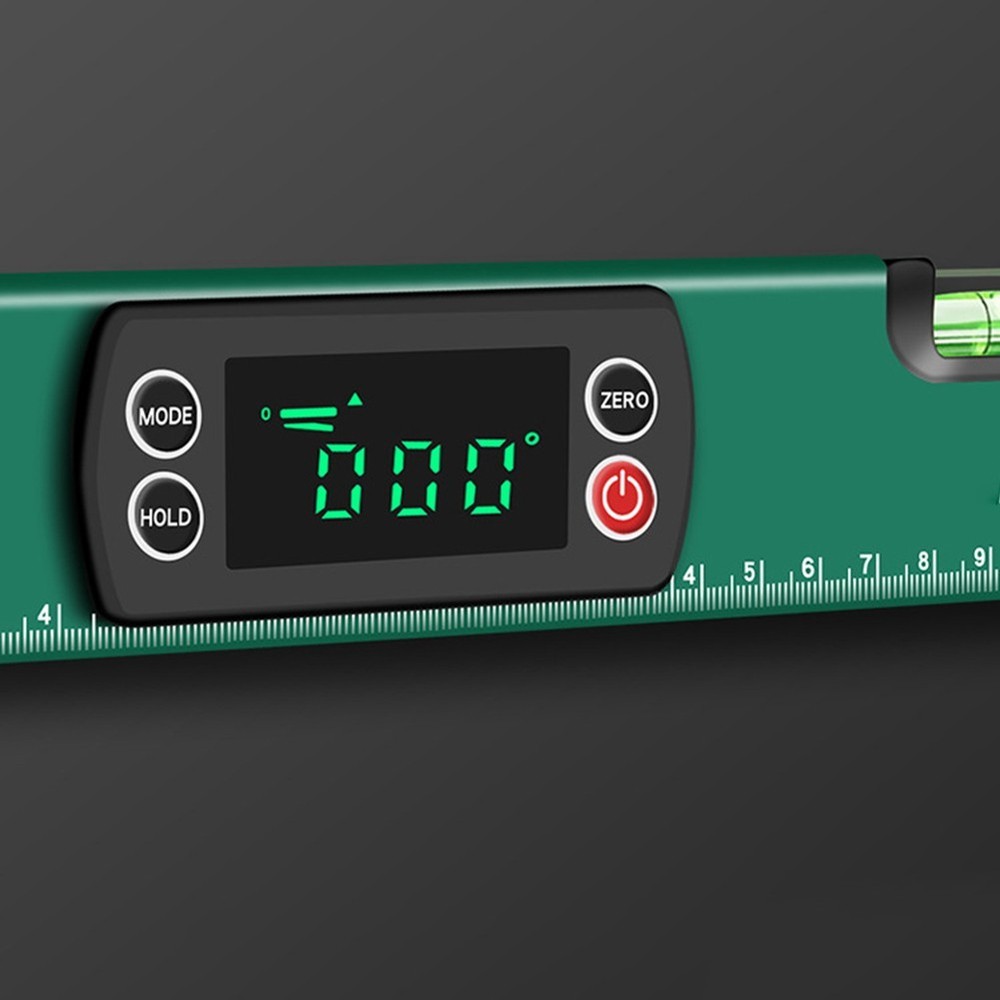 Aluminum Digital Protractor with Data Hold and Magnet Base for Secure Operation