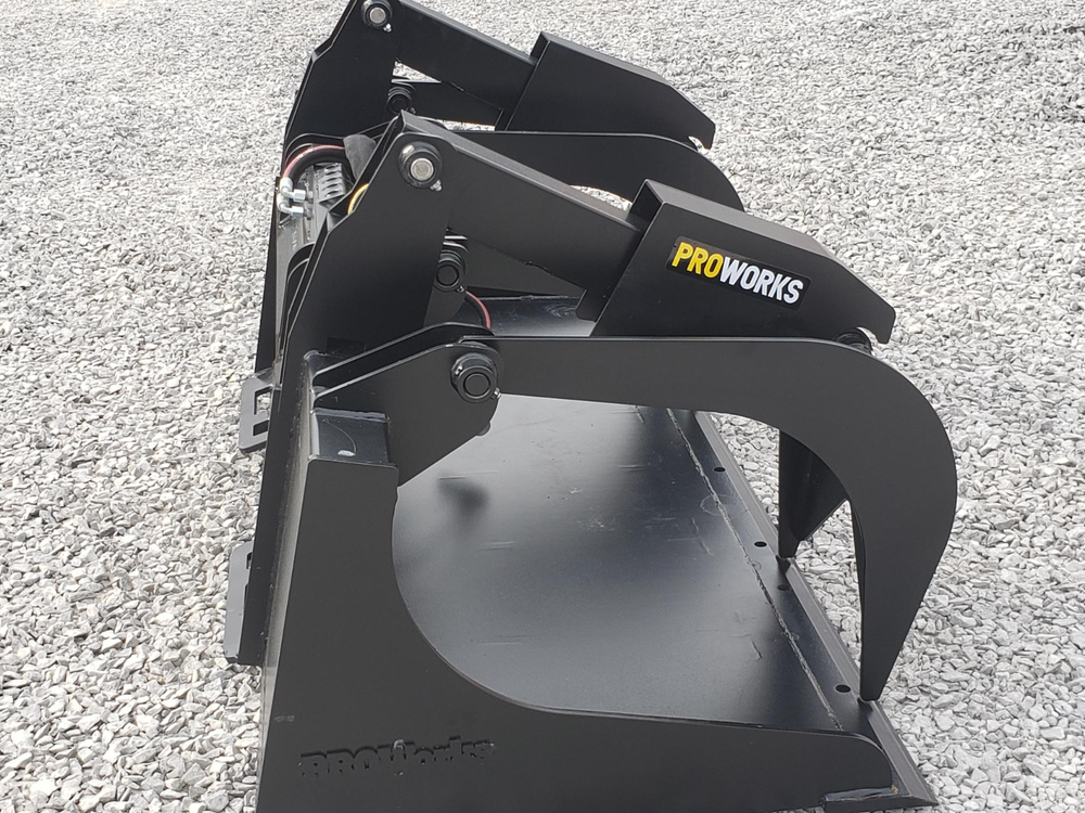 80″ Severe Duty Solid Bottom Bucket Grapple Fits Skid Steer Quick Attach Loader