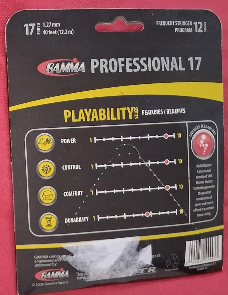 Gamma Professional Tennis String 40 Ft