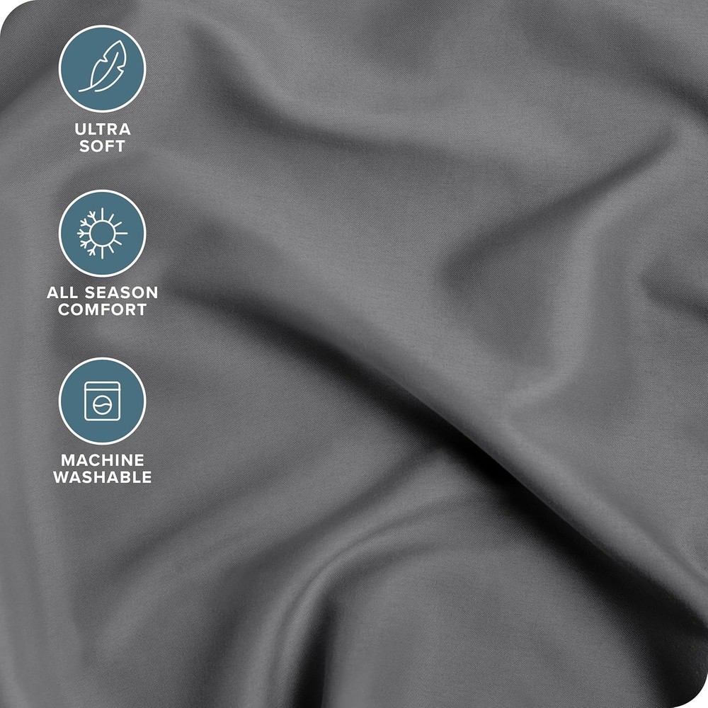 Luxury Ultra-Soft Full Sheet Set - 1800Thread Count Microfiber, Grey Color