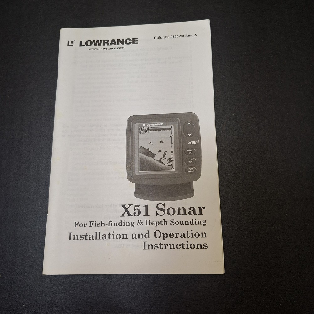 Lowrance X51 Operating Instructions Manual
