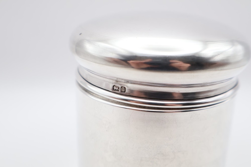 Antique Solid Silver Tea Caddy Jar Hallmarked Chester 1904