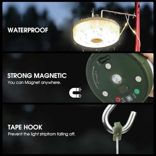 2-Pack Camping String Lights with 4 in 1 Portable Camping 2 Pack Remote Control