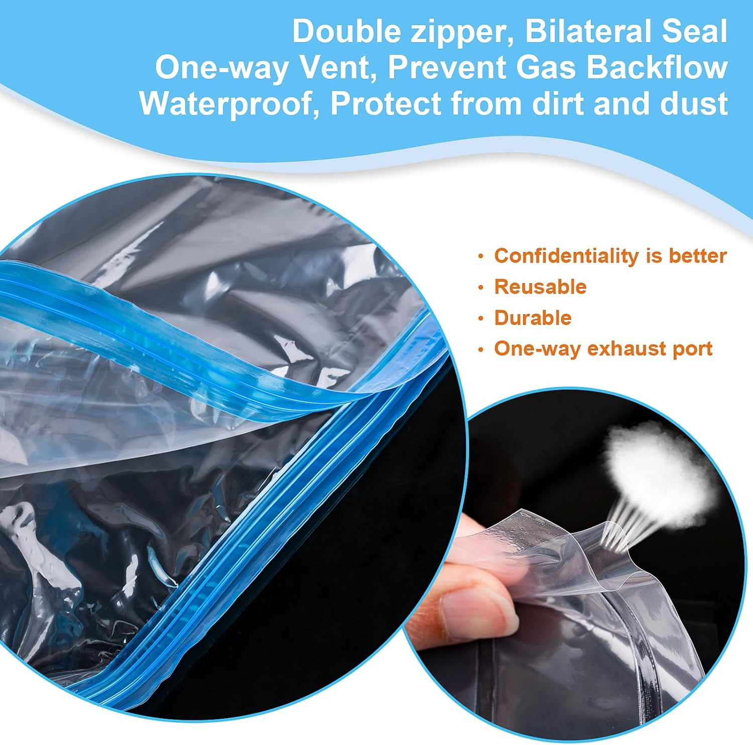 Compression Bags for Travel, 10 PCS Space Saver Bags, Hand Roll Vacuum Packing B