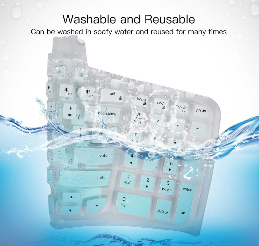 Silicone Keyboard Protector in Ombre Mint for Logitech Wave Keys MK670
