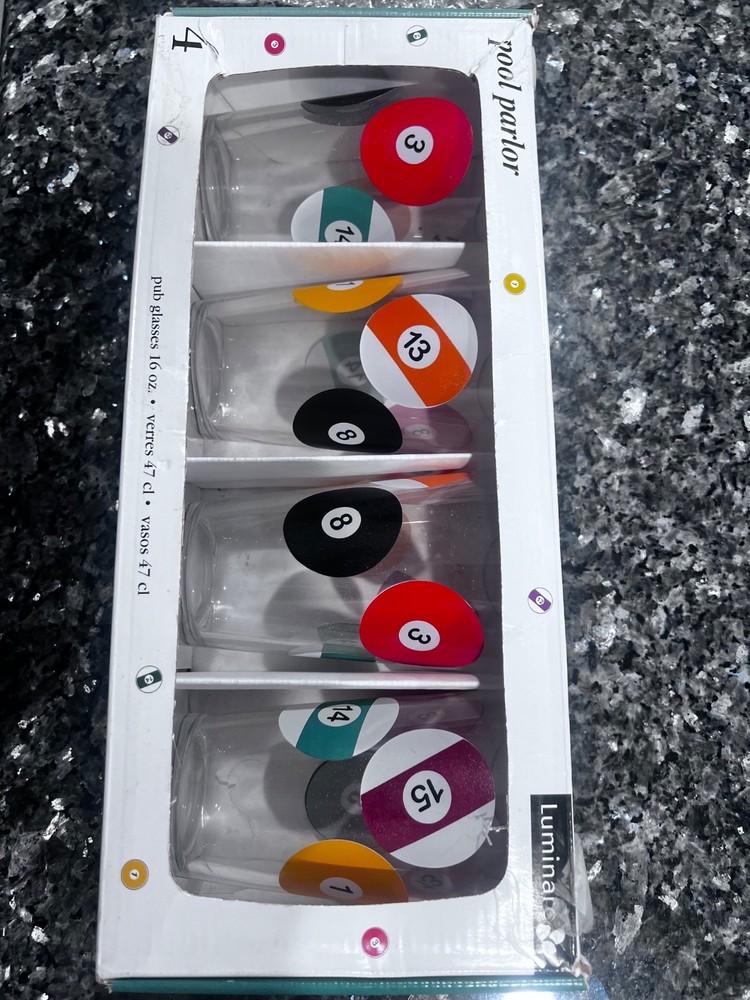 pool table glssses and serving tray