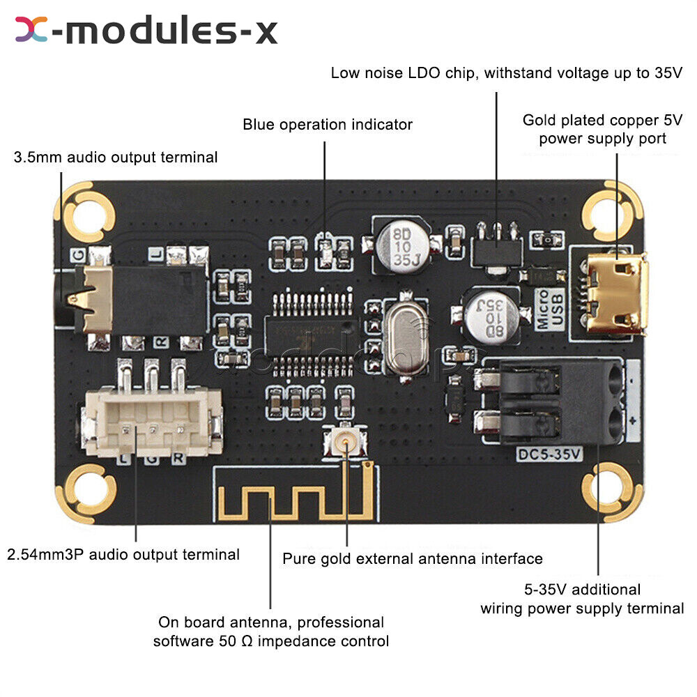 MP3 Bluetooth 4.2 Decoding Board Audio Amplifier Board Car Audio Receiver Module
