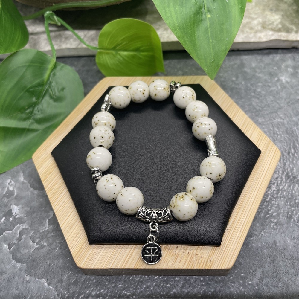 Handmade Ceramic Bead Beaded Stackable 6.25” Plus Stretch Bracelet New B501
