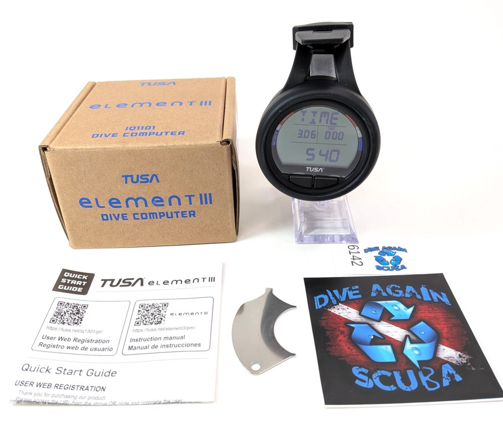 Tusa Element III Scuba Diving Wrist Computer Nitrox Compatible Backlit Display 3