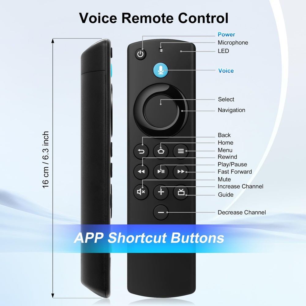 Replacement Firestick Remote Control Fit for Fire Smart TV Stick black